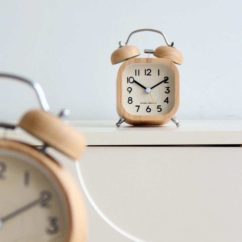 Bedside alarm clock creative student metal ringing mechanical alarm clock children cute luminous mute simple