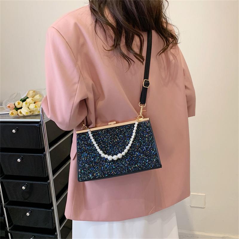 Cross-border fashion high-end texture bright diamond women's handbag 24 new exquisite literary one-shoulder messenger bag women