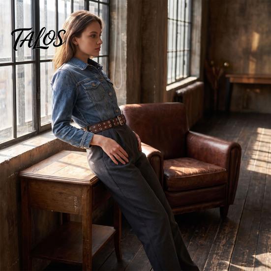 Casual Jeans Accessory 105cm Studded Punk Belt for Women, Faux Leather Grommet Waist Rock Band with Double Prong Buckle, Edgy Jean Music Festival