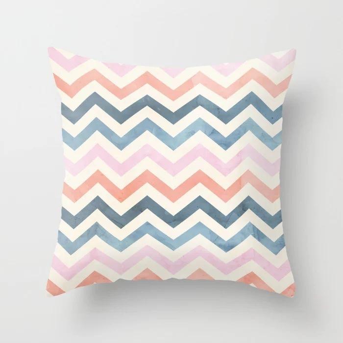 45X45CM Printed Panel Geometric Pillow Modern Minimalist  Office Cushion Cover Polyester