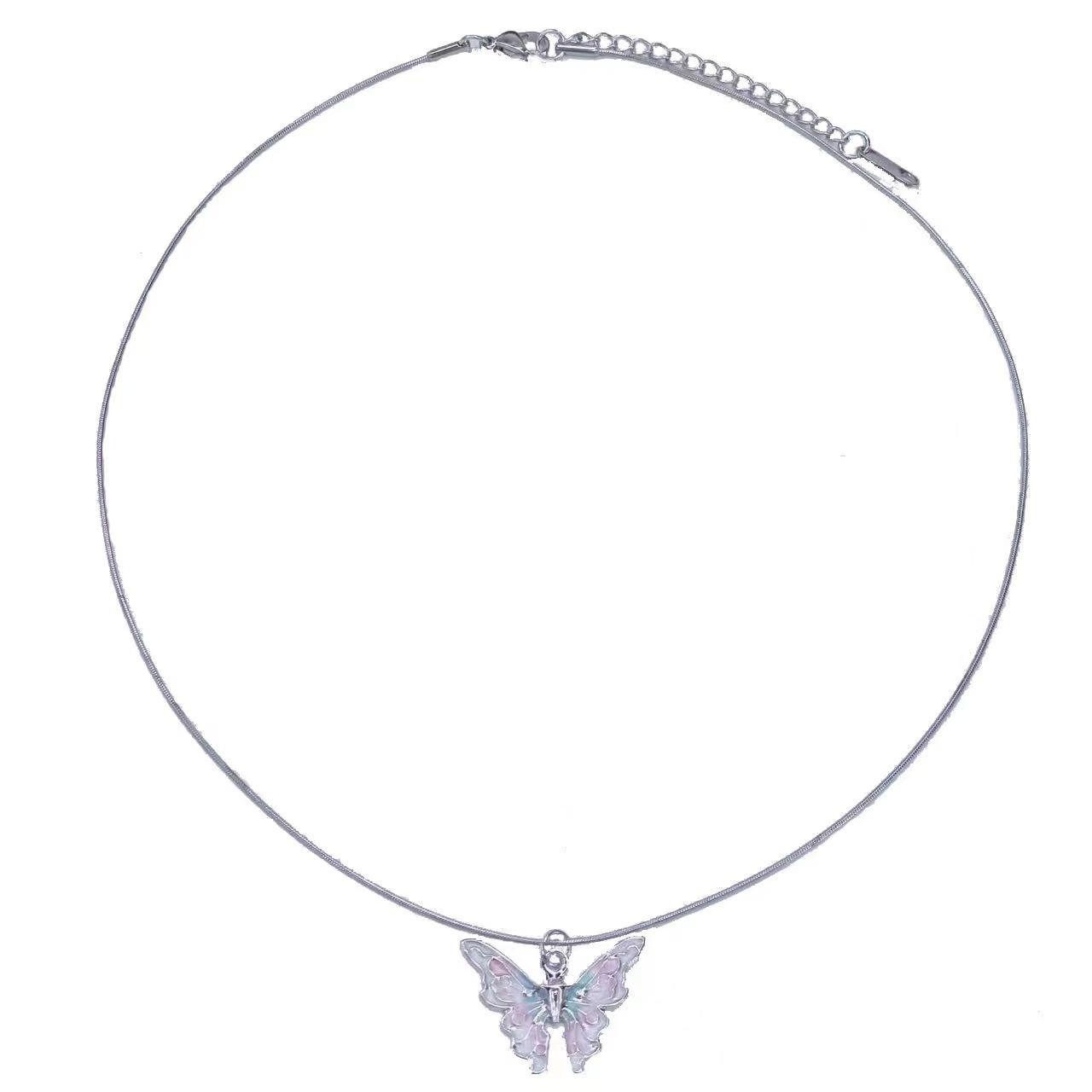 Symphony butterfly necklace female simple light luxury temperament ins cold wind collarbone chain niche design fashion jewelry