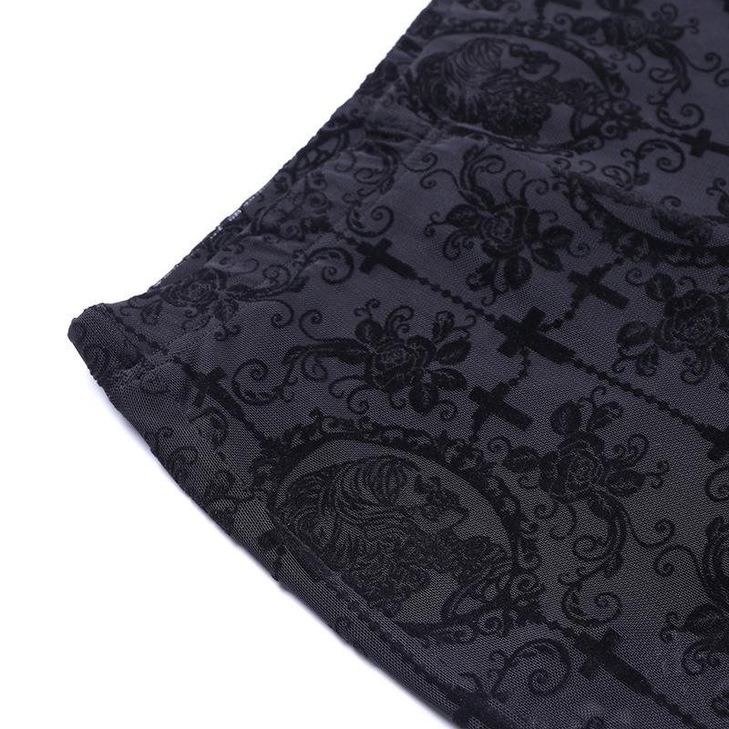 AltGoth See Through Mesh Pants Women Dark Gothic High Waist Lace Flare Pants Vintage Streetwear Fairy Grunge Race Trousers Femme