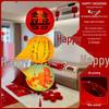 Red Xi Character Lanterns: Wedding Photo Props & Room Decorations