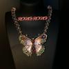 Vintage Fairy Butterfly Jewelry Set: Colorful Earrings & Necklace - Sweet, Cute Accessories