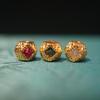 Gold-Plated S925 Silver Bracelet with White, Red, and Green Diamond Rhombus and Square Beads - DIY Handmade Jewelry Accessory