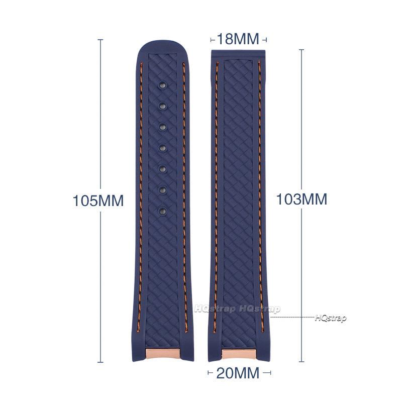 Gummi-Uhrenarmband für Omega für Seamaster 300 Armband 20mm für Speedmaster AT150 Taucherarmbänder Schwarz Blau Silikonarmband