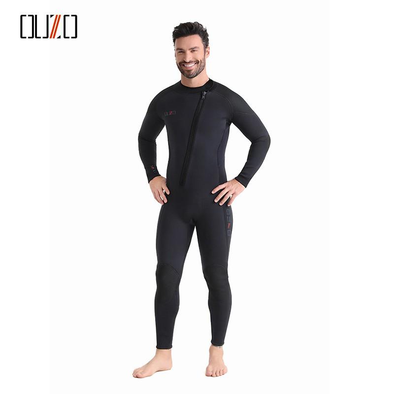 3mm Diving Suit Men's Warm Cold-proof Wet OUZO Super Elastic Long-sleeved One-piece Surfing