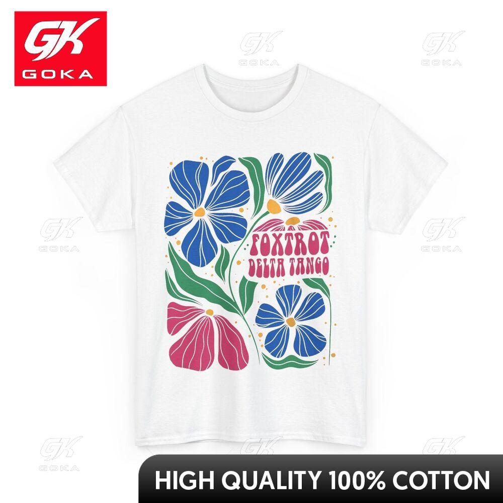 Flower Boho Tshirt Foxtrots Deltas Tangos Women Unisex Unique O Neck Cotton Fabric Graphic Tee Shirt Summer Style S