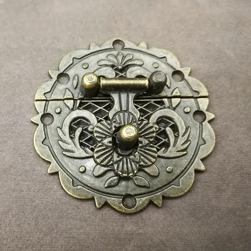 2pcs Vintage Metal Hasp Lock for Jewelry Box, Notebook, Gift Box-Antique Bronze Zinc Alloy Closure with Spring and Pin