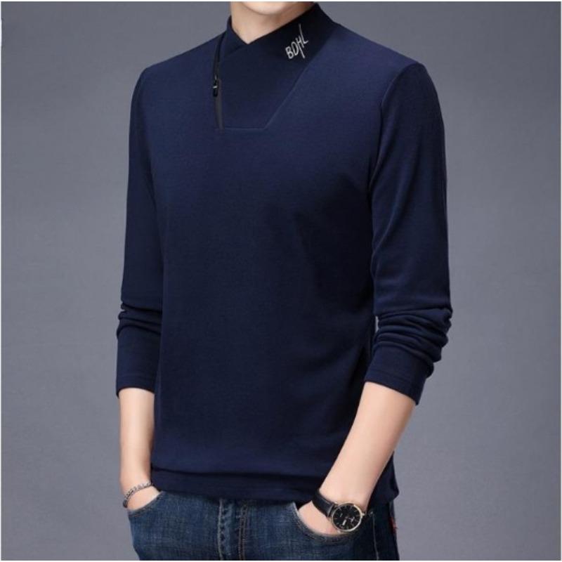 Зимняя мужская рубашка из двухстороннего утолщенного бархата с длинными рукавами — фото 7