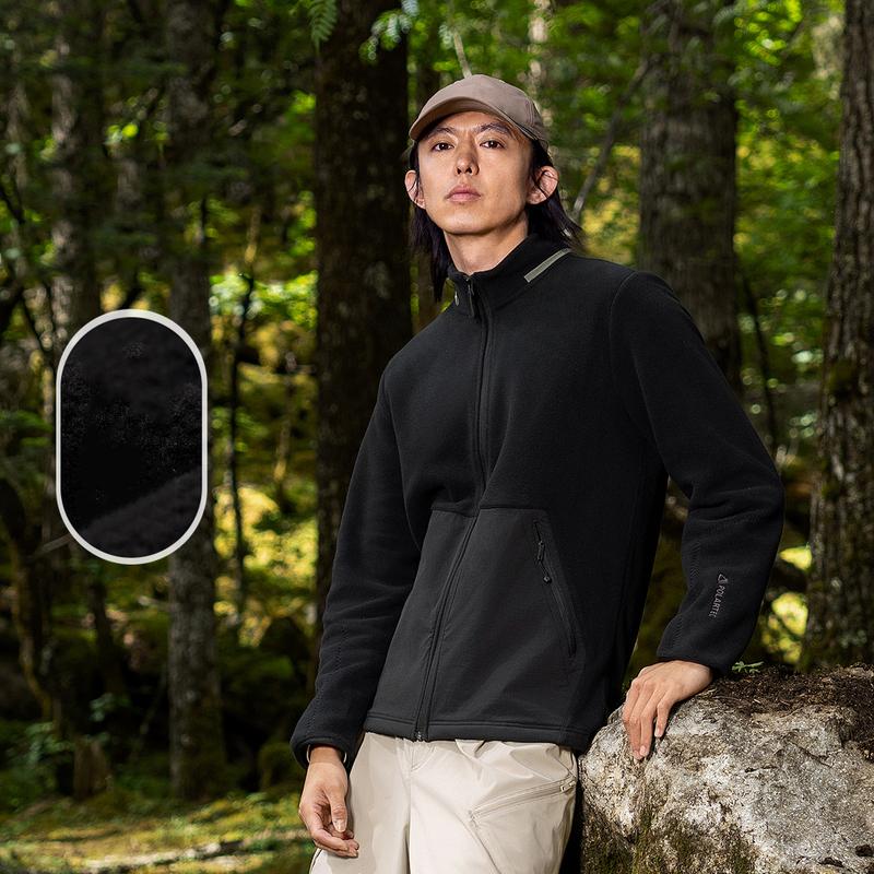 Li Ning CF Suo Stand Collar Zipper Fleece Warm Hoodie Unisex hoodie Black AWDU963-4