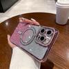 Applicable To IPhone16promax Rhinestone Flash Powder Magnetic Suction Phone Case 16E Apple 15 Full-package Anti-fall Protection Case