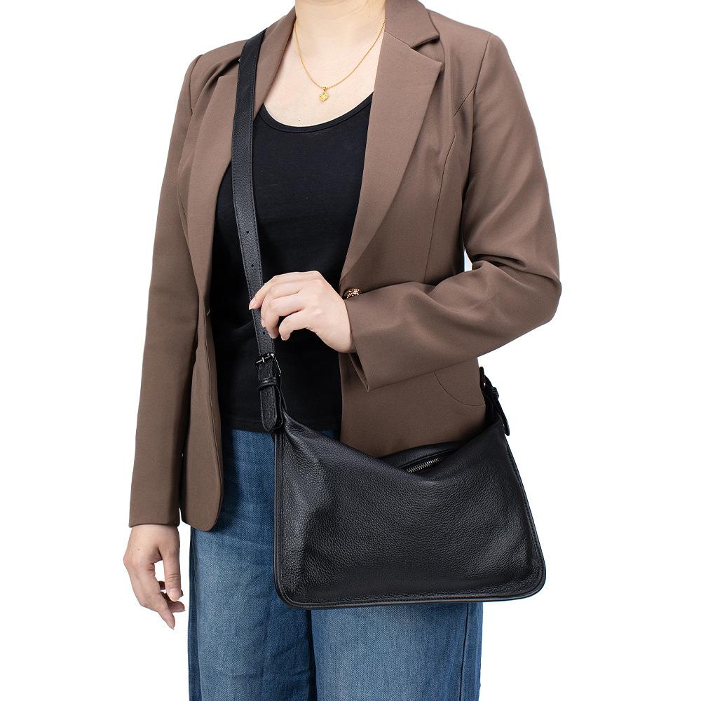 Korean-style single-shoulder bag with cowhide texture, underarm crossbody bag, large-capacity commuter handbag