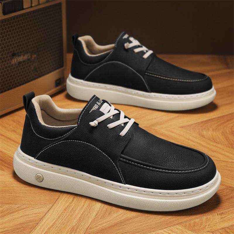 22 new board shoes autumn and winter casual leather shoes comfortable non-slip simple wind lazy shoes business 39