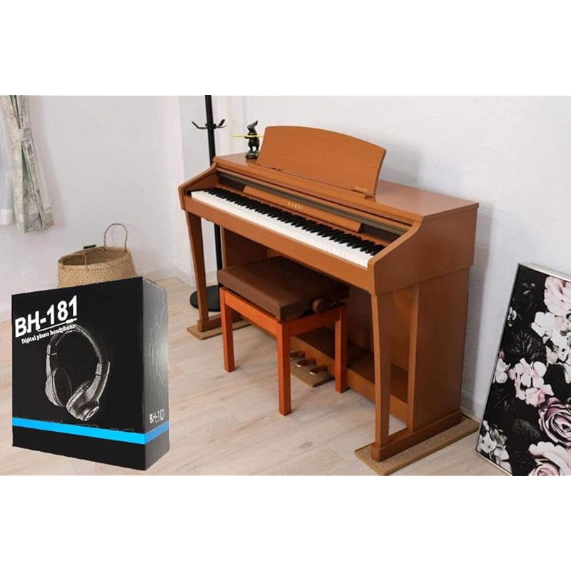 

[Headphones and mat set for electronic piano/keyboard] Newly designed 3-point type soundproofing floor protection vibration absorption Chair foot