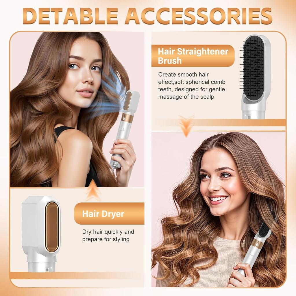 Electric 5-in-1 Ionic Blow Dryer Brush Set with 110,000 RPM High-Speed Hair Styling Tools