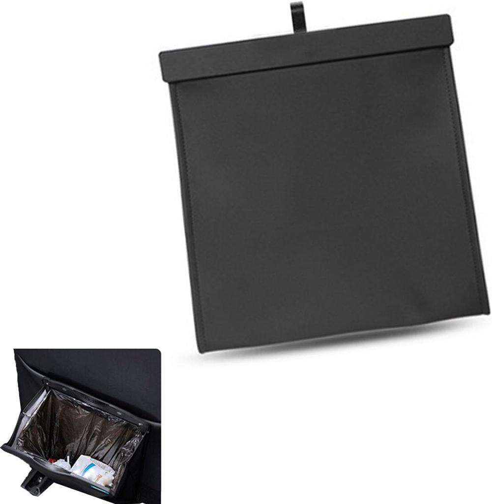Car Trash Slim Leather Design with Gusseted Magnetic Odor Keeps Car Interior Suitable for Rear and Passenger Car Accessories Can, Bottom, Closure,