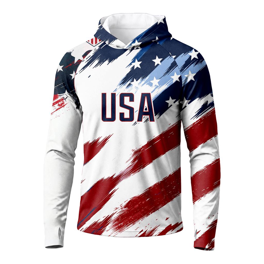 Men's Long Sleeve Quick Dry T-Shirt with Print for Summer Running and