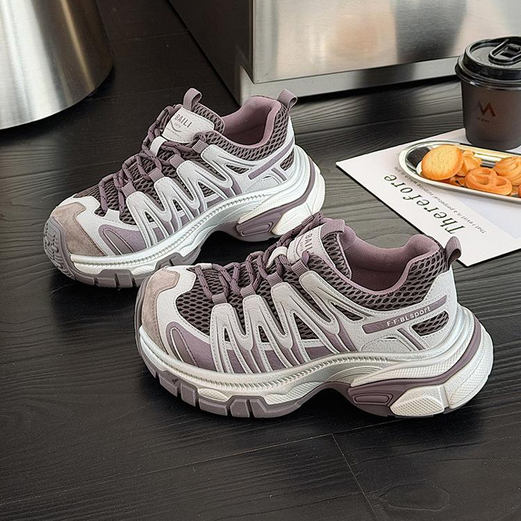 New platform dad shoes spring women's shoes increase height and show small feet lightweight casual running shoes mountaineering sports shoes