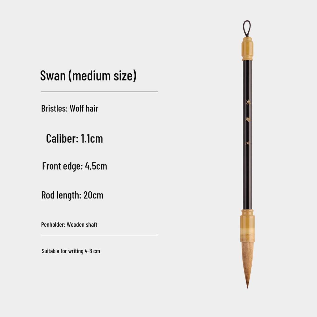 Hongyan Wolf Hair Calligraphy Brush for Beginners & Professionals - Medium Kai Brush for Chinese Painting & Student Practice