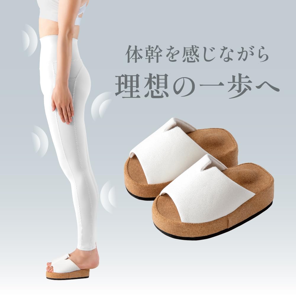 Alphax Core Training Slippers, Sliet, Half Size, White, 23.0-25.0cm