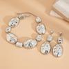 Stylish Irregular Metallic Necklace Set: European & American Shiny Pleated Design AVE