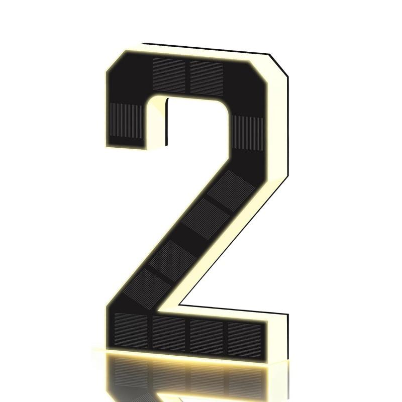 New LED Solar House Numbers 12CM, IP65 Waterproof Illuminated Address Sign, Outdoor Light for Home Hotel Bar Street