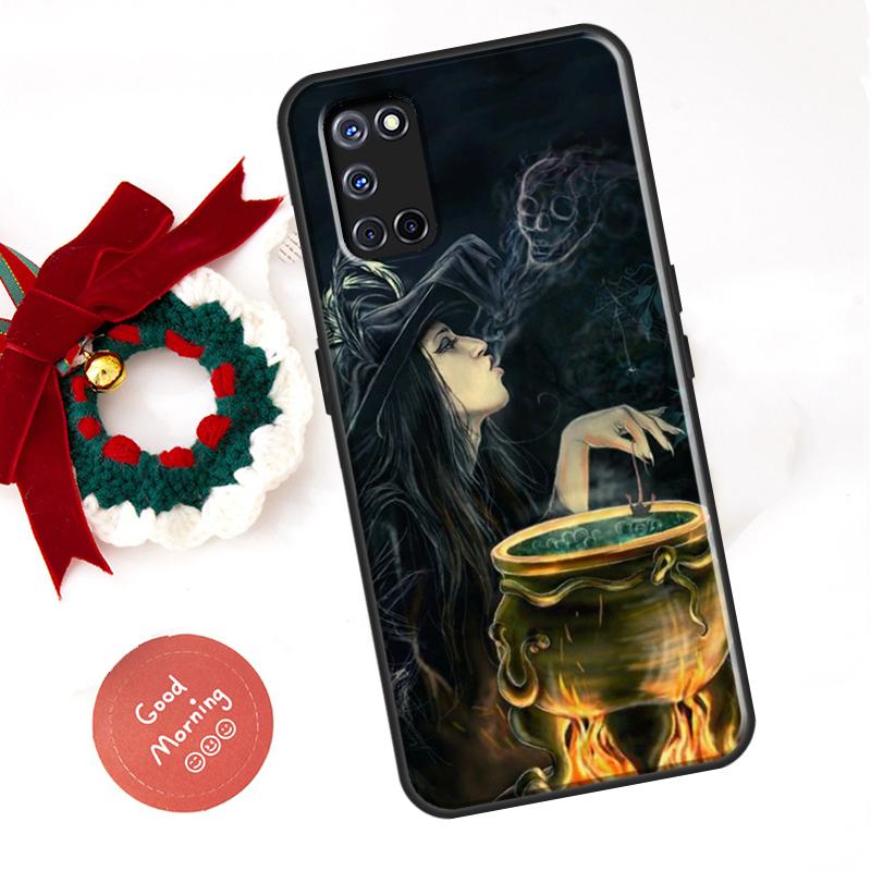 Halloween Moon Witch Horror Coque For OPPO A94 A74 A54 A5 A9 A31 A53 A53S A52 A72 A83 A91 A1K A15 A3S A5S Case Cover