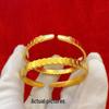 Women's Gold Plated Dragon Scale Sequin Bracelet - Stylish Open Bangle Jewelry