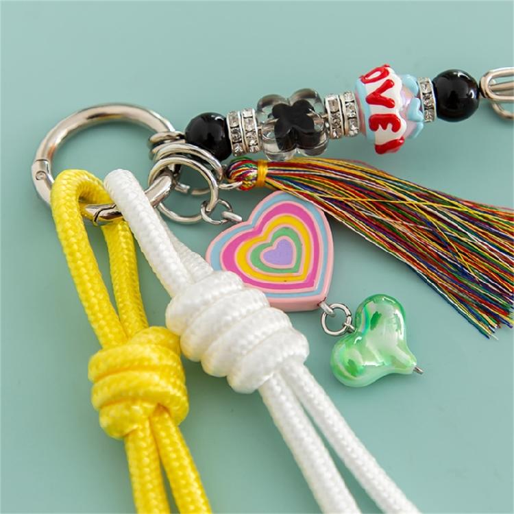 Sturdy Handmade Keychain Ornament Stylish Handmade Keychain with Intricate Rope Knot Detailing for Personal Use
