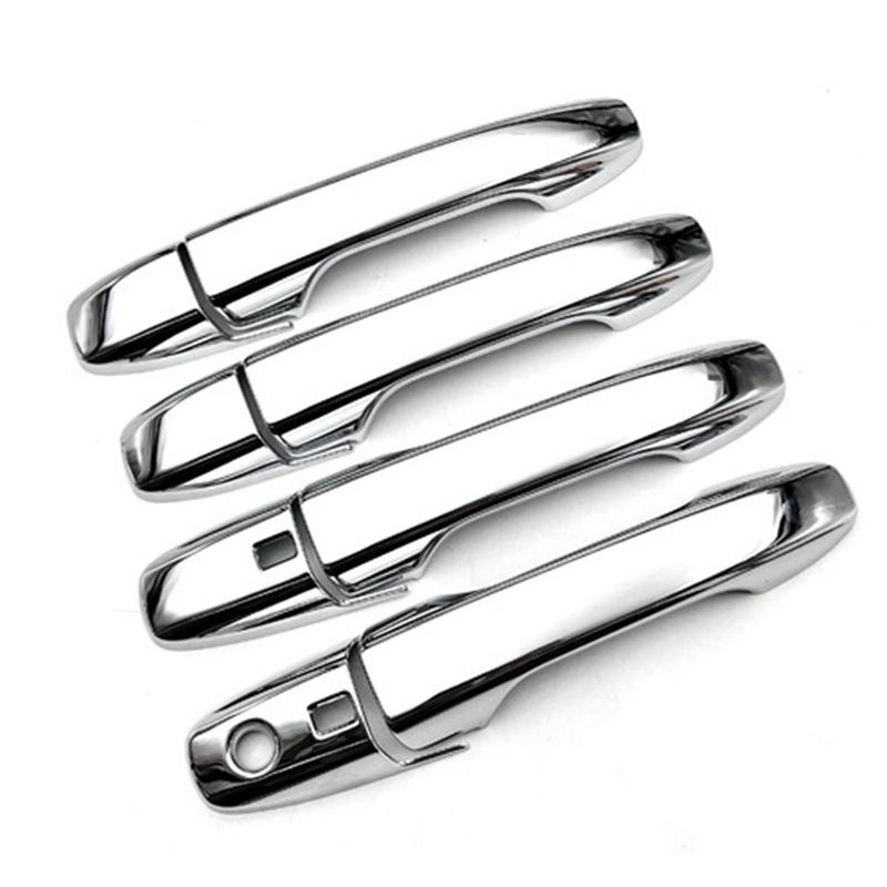 8Pcs Chrome Car Exterior Side Door Handle Frame Cover Trim For Perodua Ativa Toyota RAIZE Daihatsu ROCKY