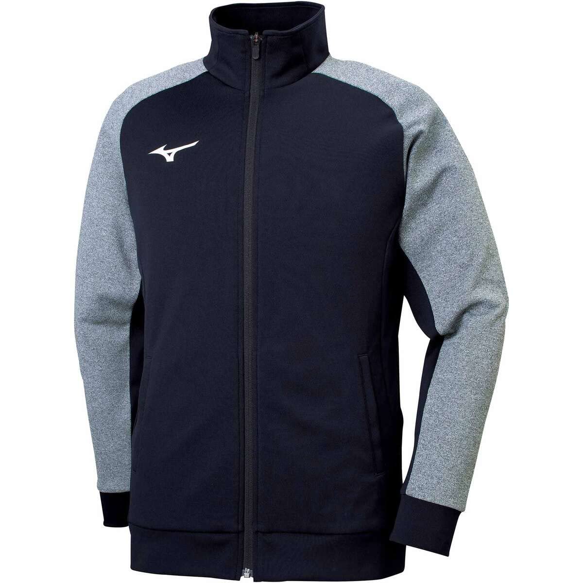 

Mizuno Soft Dry Knit Тренировочная приталенная куртка темно-синий x угольный, размер S, 32MC9116, меланж,