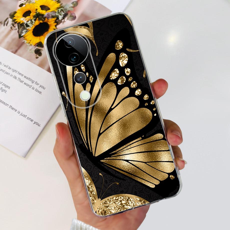 For Vivo V40 / V40 SE / V30 / V30 PRO / V30 Lite Back Cover Case Soft Clear Silicone Shockproof Protection Funda Women Fashion