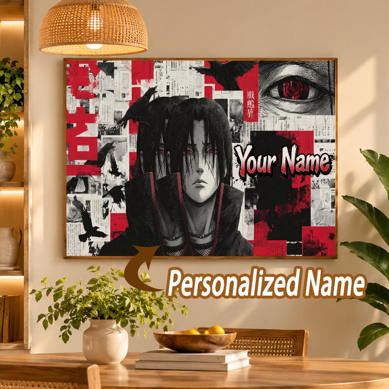 Itachi Uchiha Custom Name Diamond Painting Personalized 5D Full Drill DIY Diamond Art Home Decor