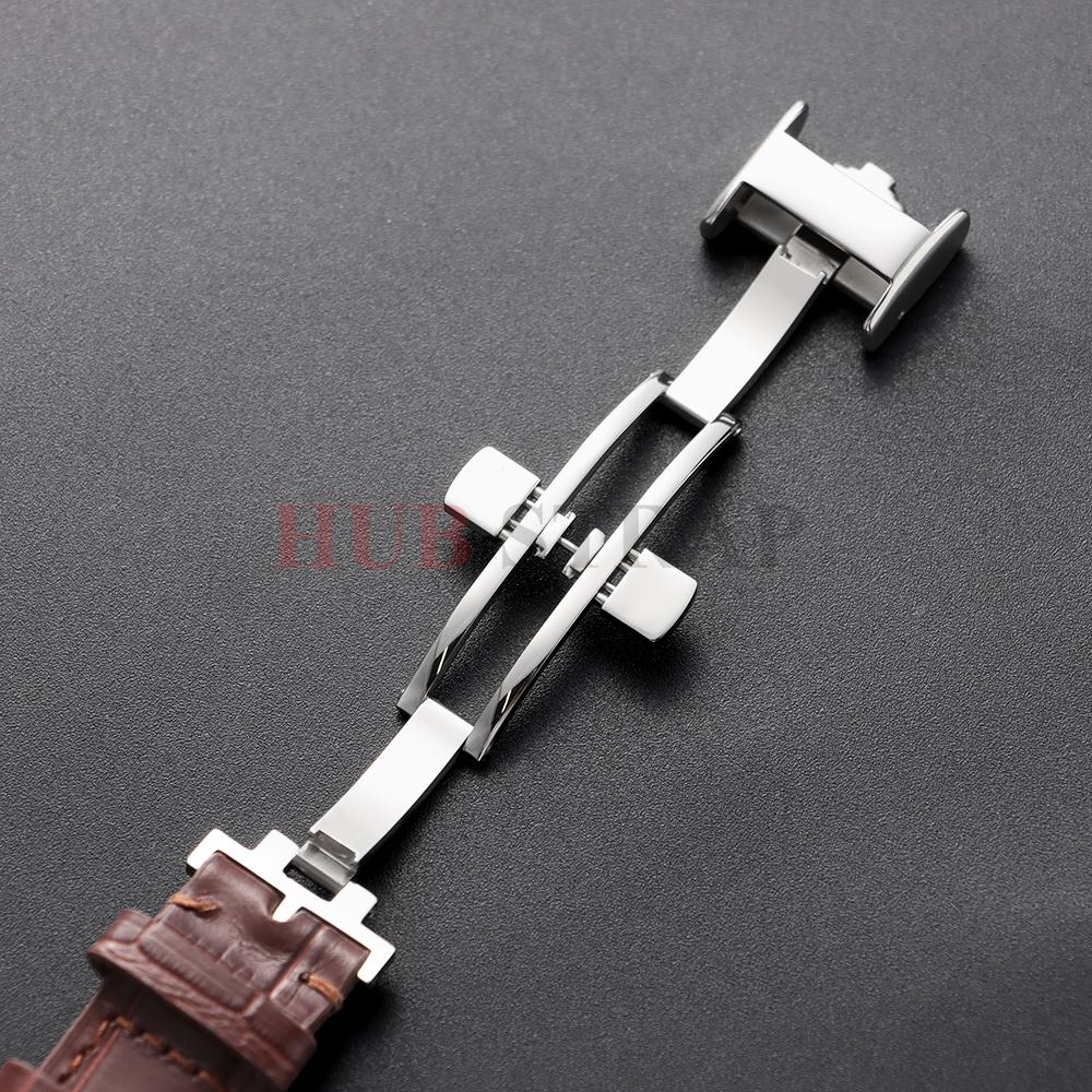 18mm Genuine Cowhide Watch Strap Universal Band Pin Buckle Butterfly Clasp Band Soft Wrist Watchband Bracelet Watch Accessories