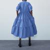 Plus Size Women's Summer Bohemian Vest Dress Vintage Bubble Sleeve Loose Long Casual Dresses