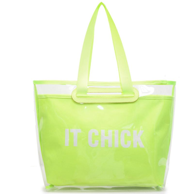 

Women Tote Handbag Transparent Seaside Shoulder Bag Beach Jelly Pack PVC Waterproof Top Handle Bags Casual Summer Underarm Pouch зелений