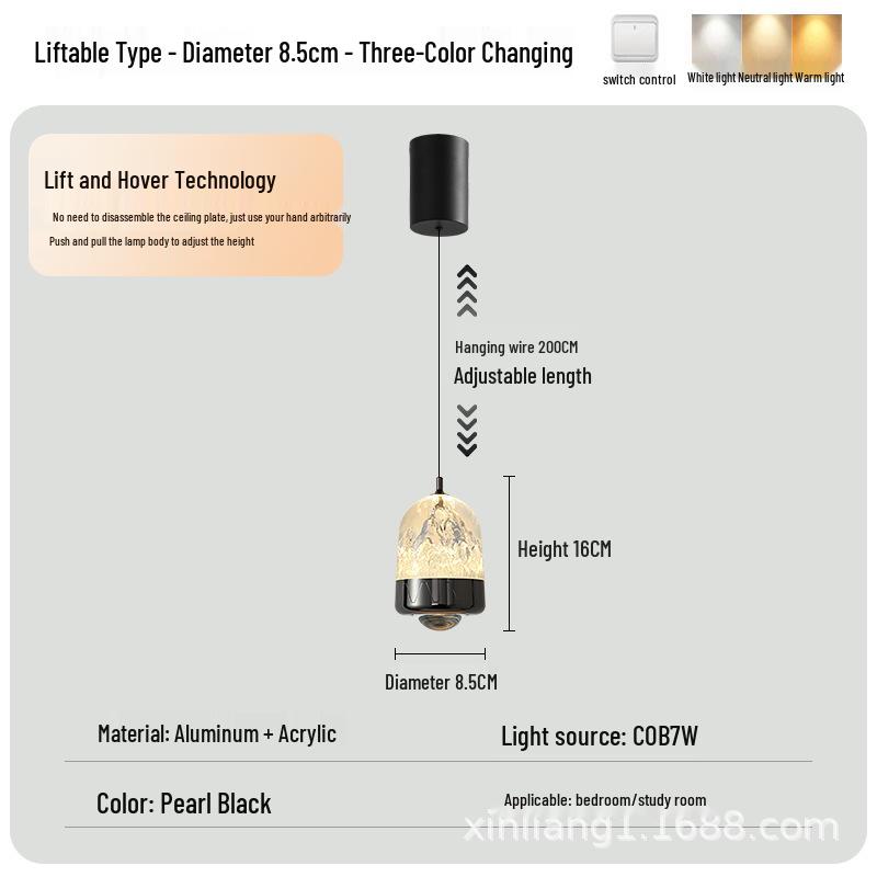 Luxury Italian Minimalist Snow Mountain Pendant Light for Entryway, Bedroom, or Bedside