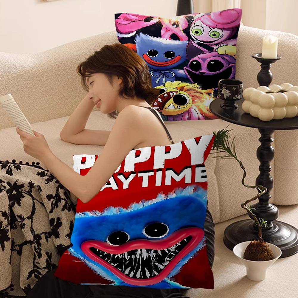 Anime P-Poppy P-Play T-Time Pillow Cushion Cover Pillowcase Living Room Sofa Home Decor
