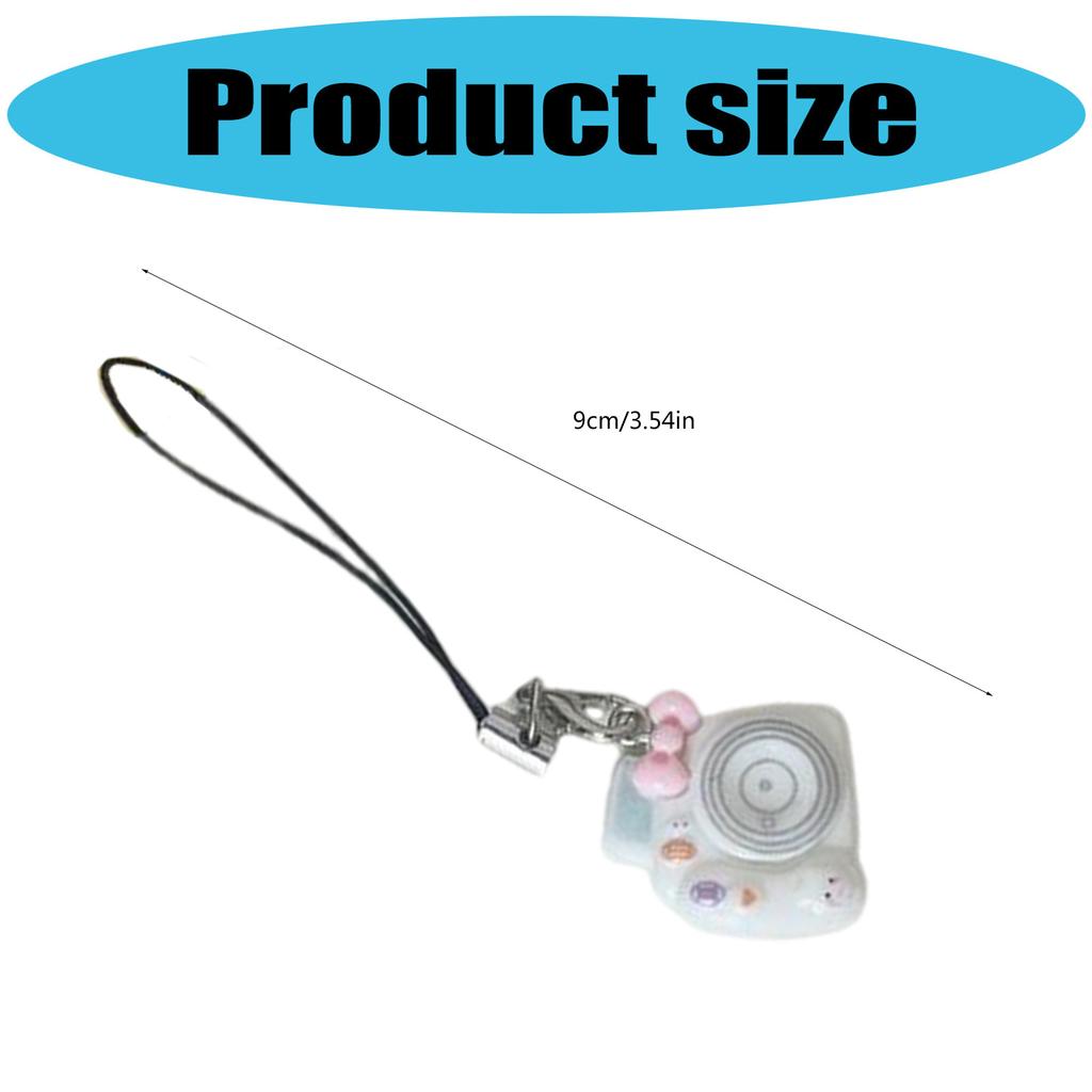 Cute Cartoon Mini Macaron Camera Charm Keychain Pendant Lightweight Phone Chain Resin Accessory For Bags Keys