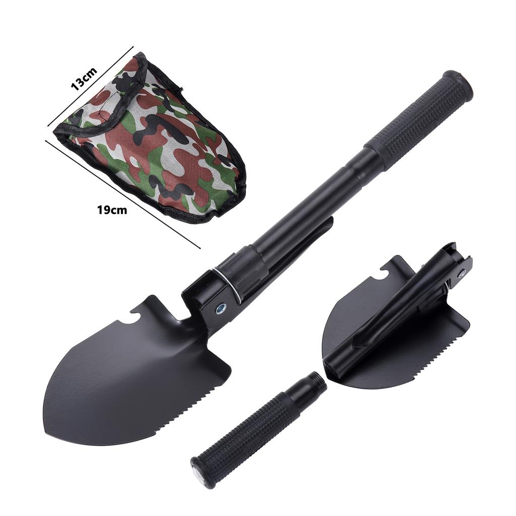 Foldable Portable Camping Shovel Outdoor Survival Engineer Shovel Multifunction Military Tactical Shovel Garden Hoe Digging Tool