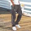 Men Pants with Multi Pockets Drawstring Elastic Waist Wide Leg Loose Cargo