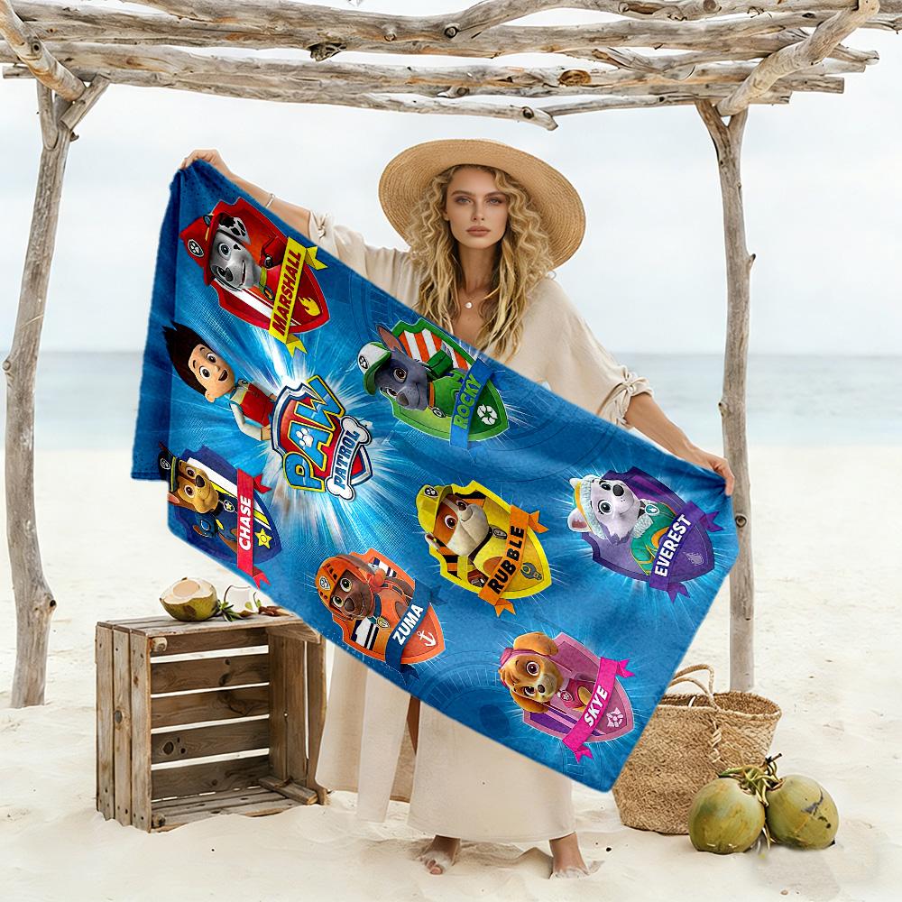 Paw Patrol8 Beach Towel Super Soft Microfiber Quickdry Fabric Comfortable Lightweight Suitable for Swimming, Gym, Camping, Yoga Vacation