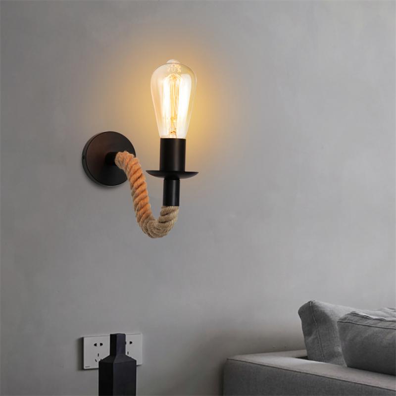 For Bedroom/living Room/bar/coffee Shop Rope Luminaire Hemp Retro Vintage Hemp Rope Pendant Lights Indoor