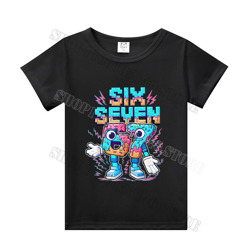 Steal A Brainrot Short Sleeve Children T-shirt 67 Six Seven Cotton Tops Tshirt Boys Girls Clothing Fashion Funny Kid Tee Shirts
