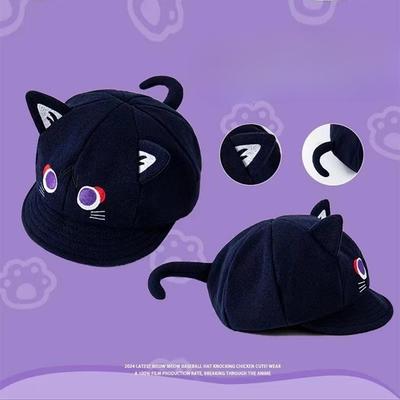 Autumn and Winter Hat Girl Fairy Tale Cat Three Dimensional Ear Cartoon Cute Sweet Girl Beret Two Dimensional Cos Octagonal Hat Man