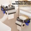 Wall Mounted Toilet Paper Holder Toilet Roll Holder with Garbage Bag Compartment Open Shelf Splash-Proof Multifunctional Toilet Paper Dispenser for
