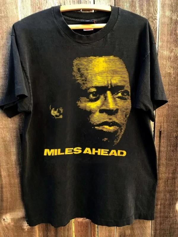 90s Miles Davis Miles Ahead Jazz Band Tour Reprint Black T shirt Unisex S