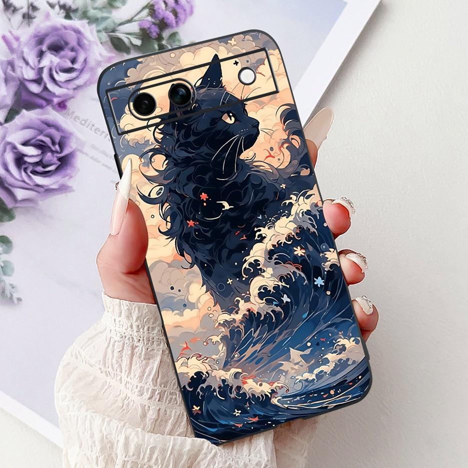 Für Google Pixel 8A Hülle Pixel8 Pro Niedliche Katze Löwe Bemalte Abdeckung Weiche TPU Handyhülle Für Google Pixel 8 Pro Pixel8A Fundas Bumper