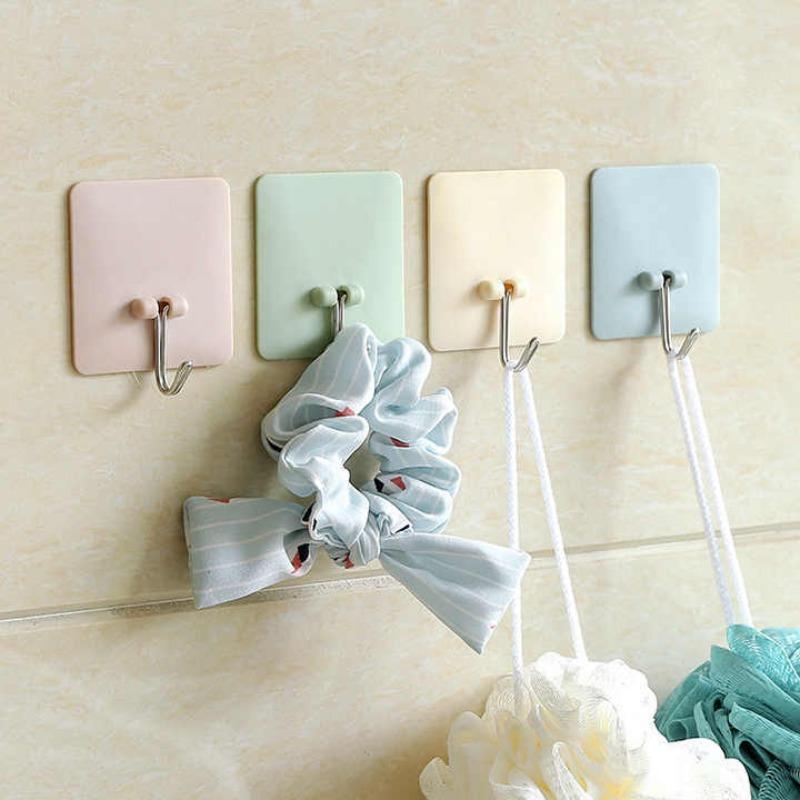 

Bathroom Adhesive Hooks Non Perforated Wall Hooks Convenient Clothes And Hats Hooks Bathroom Coat Rack Hanging Hooks Wall Hook